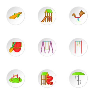 Eğlence çocuk simgeler kümesi, karikatür tarzı için