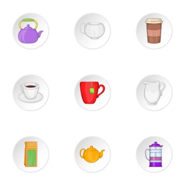 İçecek Icons set, karikatür tarzı