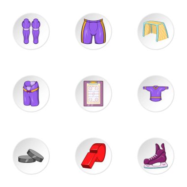 Hokey Icons set, karikatür tarzı