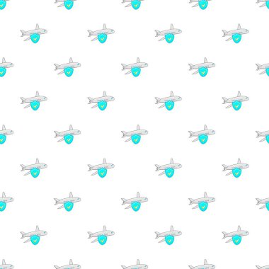 Uçak ve gök mavisi desen karikatür tarzı kalkan