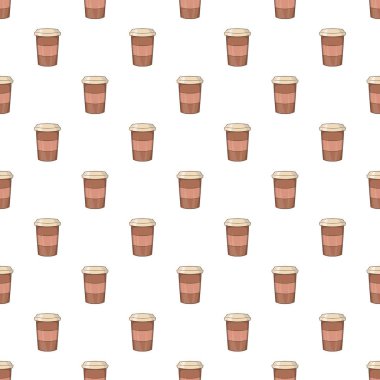 Kahverengi kağıt bardak kahve desen, karikatür tarzı