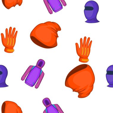 Kış spor giyim deseni, karikatür tarzı