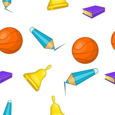 Okul malzemeleri desen, karikatür tarzı