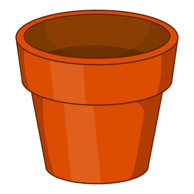 Çiçek pot simgesi, karikatür tarzı