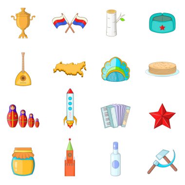 Rusya Icons set, karikatür tarzı