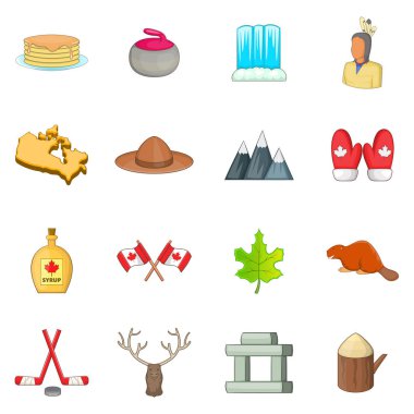 Kanada Icons set, karikatür tarzı