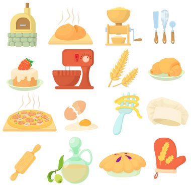 Fırın Icons set, karikatür tarzı