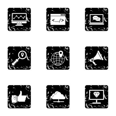 SEO simgeler kümesi, grunge tarzı