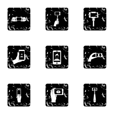 Resmi cep telefonu simgeler kümesi, grunge tarzı için