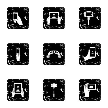 Selfie simgeler kümesi, grunge tarzı