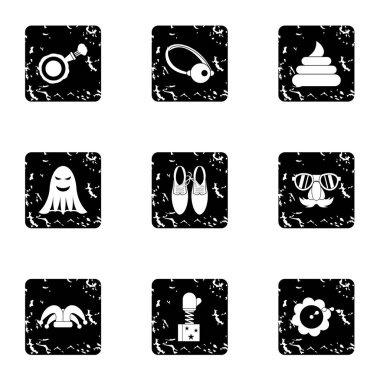 Komik bir şaka simgeler kümesi, grunge tarzı