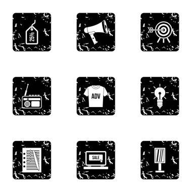 Reklam simgeler kümesi, grunge tarzı