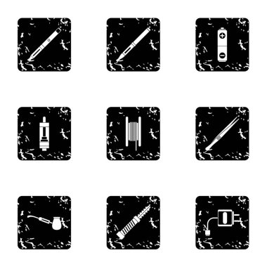 Elektronik sigara sigara Icons set