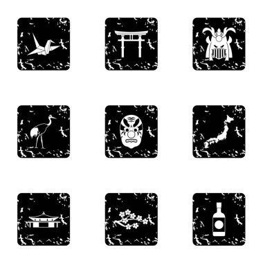 Turizm Japonya simgeler kümesi, grunge tarzı