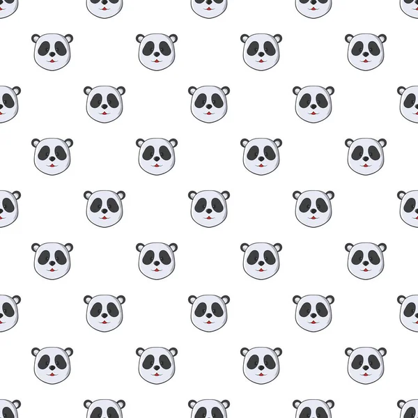 Cabeça de padrão de panda, estilo dos desenhos animados — Vetor de Stock