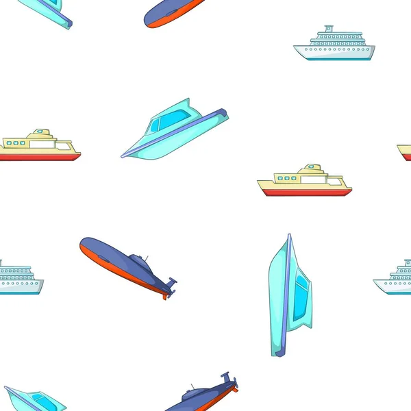 Barcos e navios padrão, estilo cartoon — Vetor de Stock