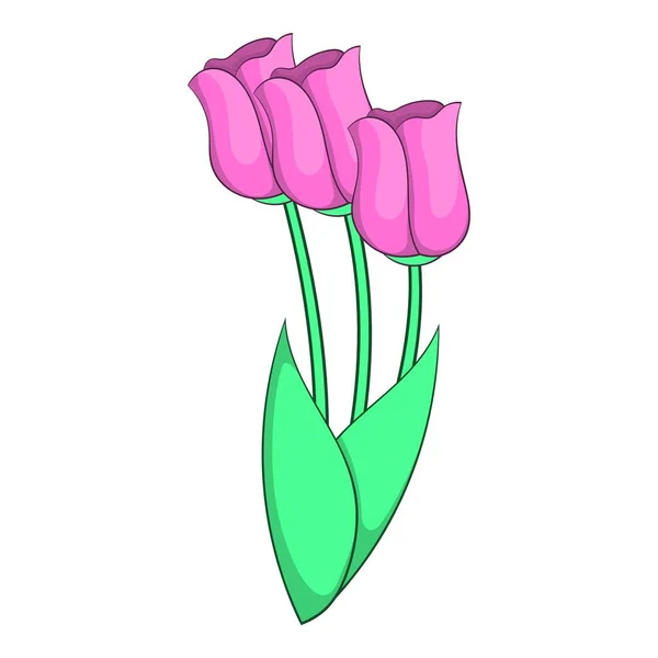 Tulips icon, cartoon style — Stock Vector