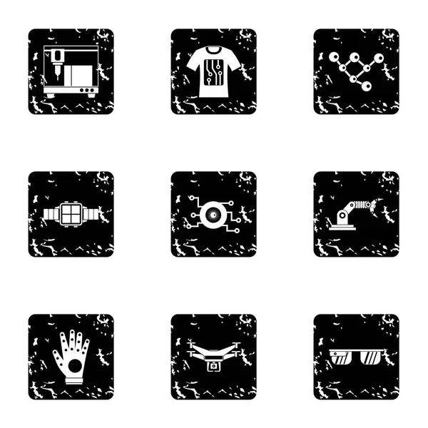 Conjunto de iconos de innovación, estilo grunge — Vector de stock