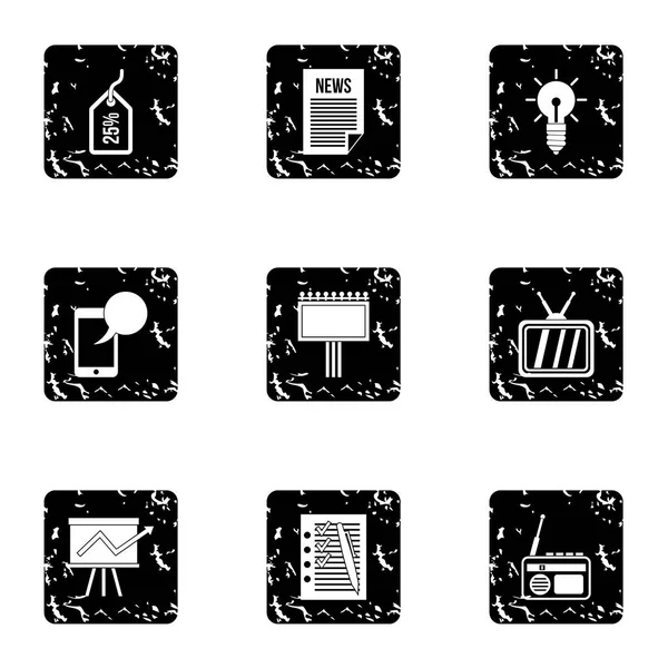 Reklam ürünler simgeler kümesi, grunge tarzı