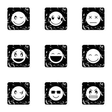 Sohbet için ifadeler simgeler kümesi, grunge tarzı