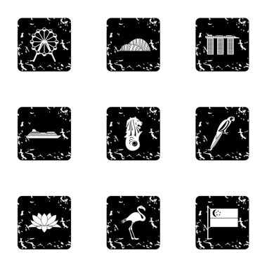 Ülke Singapur simgeler kümesi, grunge tarzı