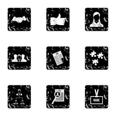 Personel ajansı simgeler kümesi, grunge tarzı