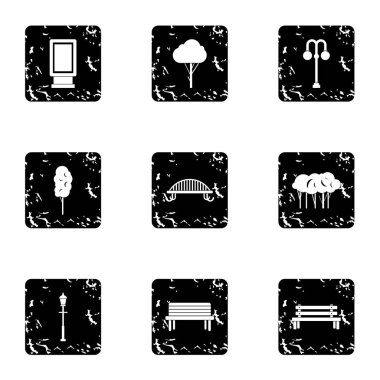 Park ekipman simgeler kümesi, grunge tarzı