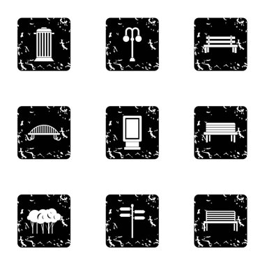 Kare Icons set, grunge tarzı