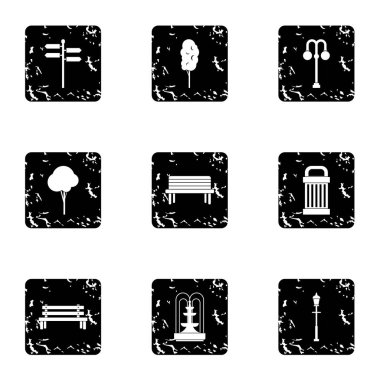 Holiday park simgeler kümesi, grunge tarzı