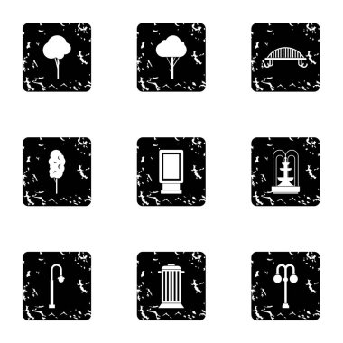 Holiday Bahçe simgeler kümesi, grunge tarzı