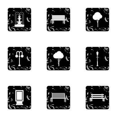 Bahçe işleri simgeler kümesi, grunge tarzı