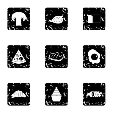 Sabah yemek simgeler kümesi, grunge tarzı