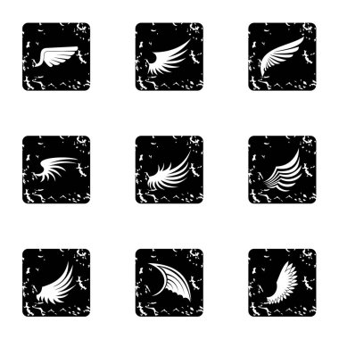 Farklı kanatlar simgeler kümesi, grunge tarzı