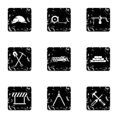 Onarım Icons set, grunge tarzı