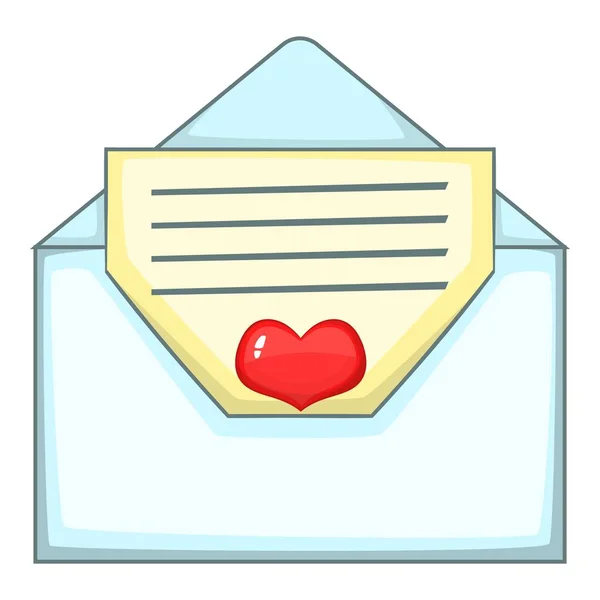 Love levél ikon, rajzfilm stílusú — Stock Vector