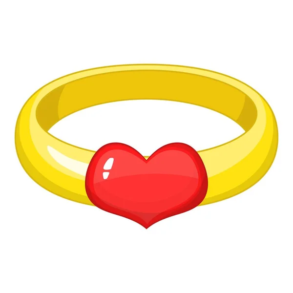 Icono de anillo de compromiso, estilo de dibujos animados — Vector de stock