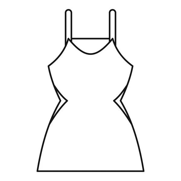 Kleines Kleid-Symbol, Umriss-Stil — Stockvektor