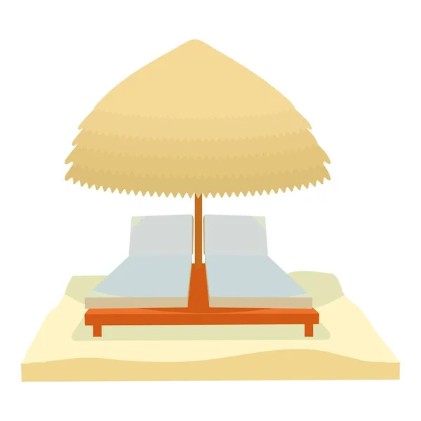 Icono de playa, estilo de dibujos animados — Vector de stock