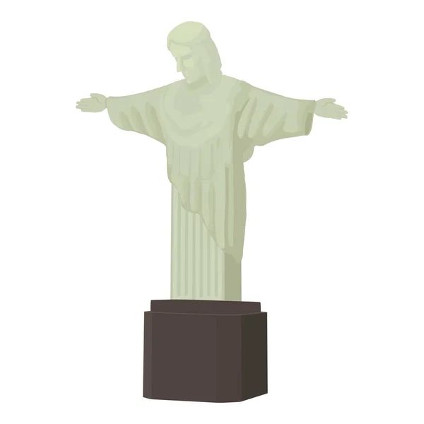 Icône statue Christ, style dessin animé — Image vectorielle