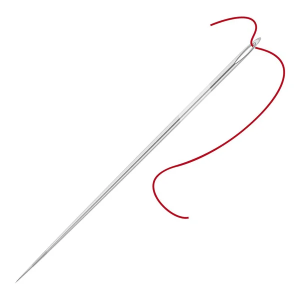 Needle with thread icon, cartoon style — Stock Vector