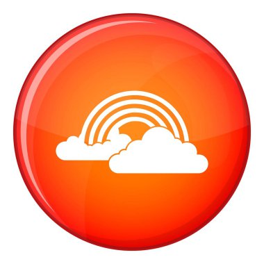 Gökkuşağı ve bulutlar simgesi, düz stil