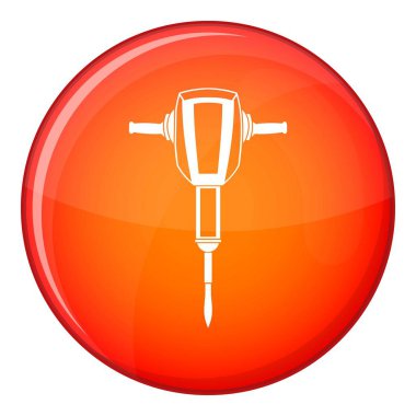 Pnömatik plugger çekiç simgesi, düz stil