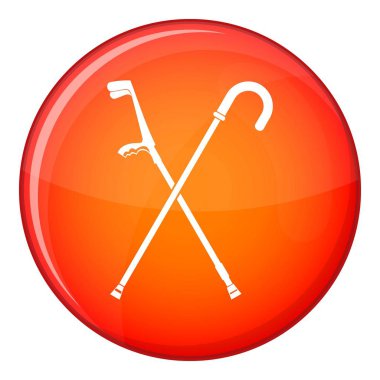 Yürüyüş baston simgesi, düz stil