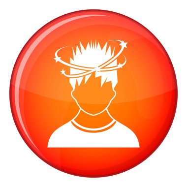 Adam baş dönmesi simgesi, düz stil ile