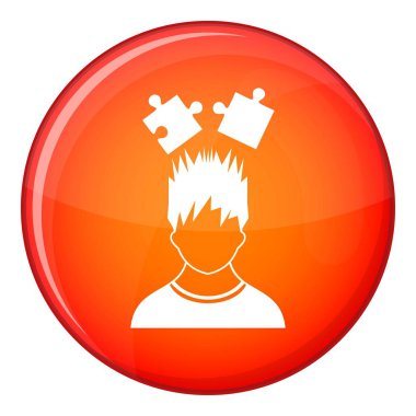 Adam baş simgesi, düz stil üzerinde bulmaca