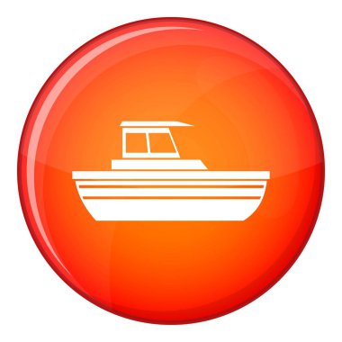 Motorlu tekne simgesi, düz stil