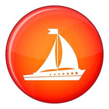 yelkenli gemi simgesi, düz stil