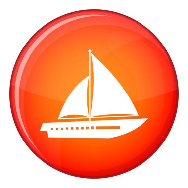 Yelkenli yat simgesi, düz stil