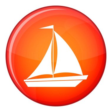 Tekne yelken simgesiyle, stil düz