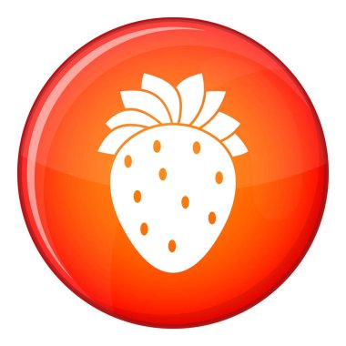 Çilek simgesi, düz stil